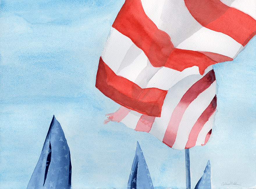 "Stripes & Stars," 11 x 15 in.