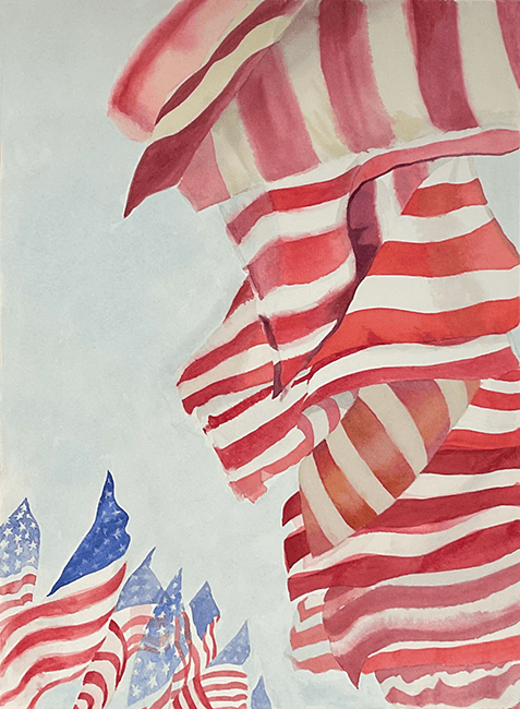 "Long May She Wave," 17 x 12 in.