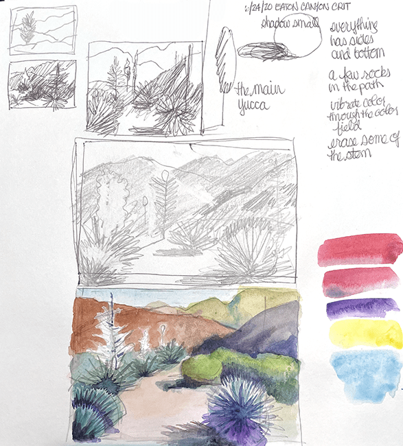 "Eaton Canyon yucca," 9 x 8.5 in.